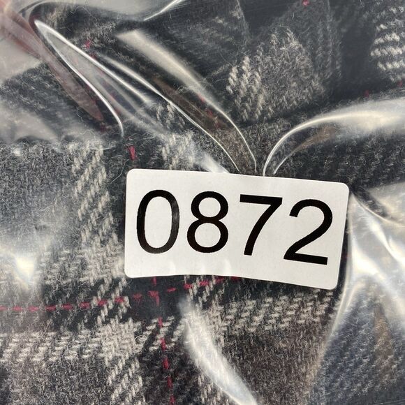 Worthington Wool Blend Midi Skirt Gray Plaid Fringe Dark Academia Petite 10 - Picture 7 of 7